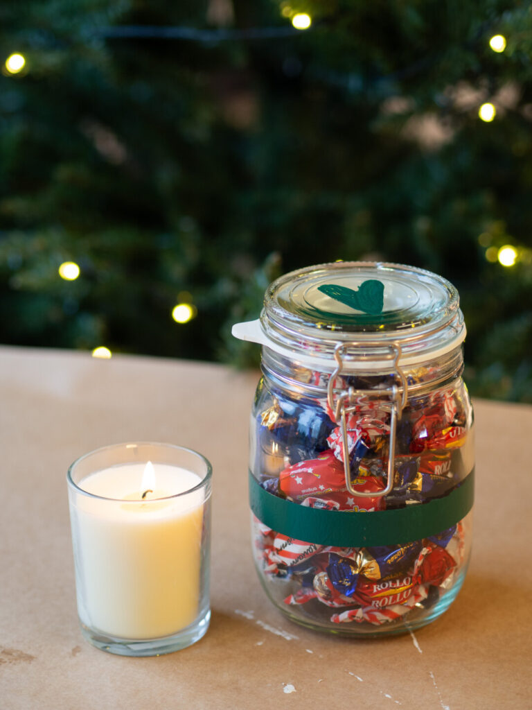 Filled jar with candy